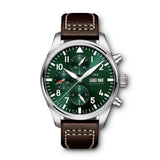  Shop Authentic IWC Pilot's Watch Chronograph Edition Racing Green 43mm Green Dial Brown Leather Strap Watch for Men - IW377726 - Luxxuri