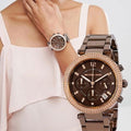  Shop Authentic Michael Kors Parker Analog Quartz Brown Dial Brown Steel Strap Watch For Women - MK6378 - Luxxuri