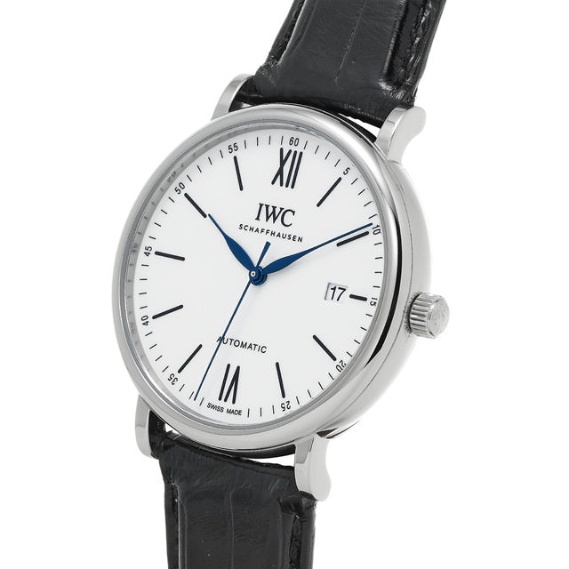  Shop Authentic IWC Portofino Automatic '150 Years' Edition Automatic White Dial Black Leather Strap Watch for Men - IW356519 - Luxxuri