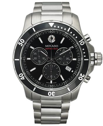  Shop Authentic Movado Series 800 Chronograph Black Dial Silver Steel Strap Watch For Men - 2600142 - Luxxuri