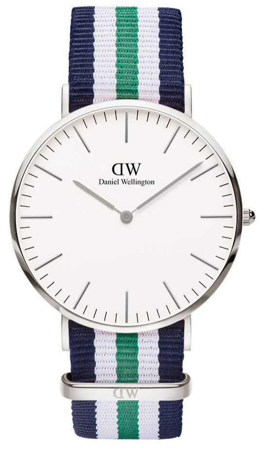  Shop Authentic Daniel Wellington Classic Nottingham White Dial Two Tone NATO Strap Watch For Men - 0208DW - Luxxuri