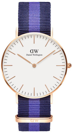  Shop Authentic Daniel Wellington Classic Swansea White Dial Two Tone Nylon Strap Watch For Women - 0504DW - Luxxuri