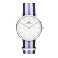  Shop Authentic Daniel Wellington Classic Trinity White Dial Three Tone Nylon Strap Watch For Women - 0609DW - Luxxuri