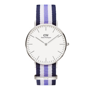  Shop Authentic Daniel Wellington Classic Trinity White Dial Three Tone Nylon Strap Watch For Women - 0609DW - Luxxuri