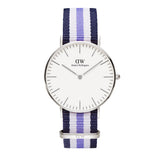  Shop Authentic Daniel Wellington Classic Trinity White Dial Three Tone Nylon Strap Watch For Women - 0609DW - Luxxuri