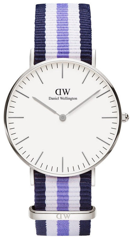  Shop Authentic Daniel Wellington Classic Trinity White Dial Three Tone Nylon Strap Watch For Women - 0609DW - Luxxuri