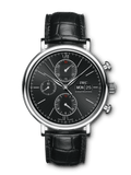  Shop Authentic IWC Portofino Chronograph Black Dial Black Leather Strap Watch for Men - IW391029 - Luxxuri