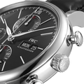  Shop Authentic IWC Portofino Chronograph Black Dial Black Leather Strap Watch for Men - IW391029 - Luxxuri