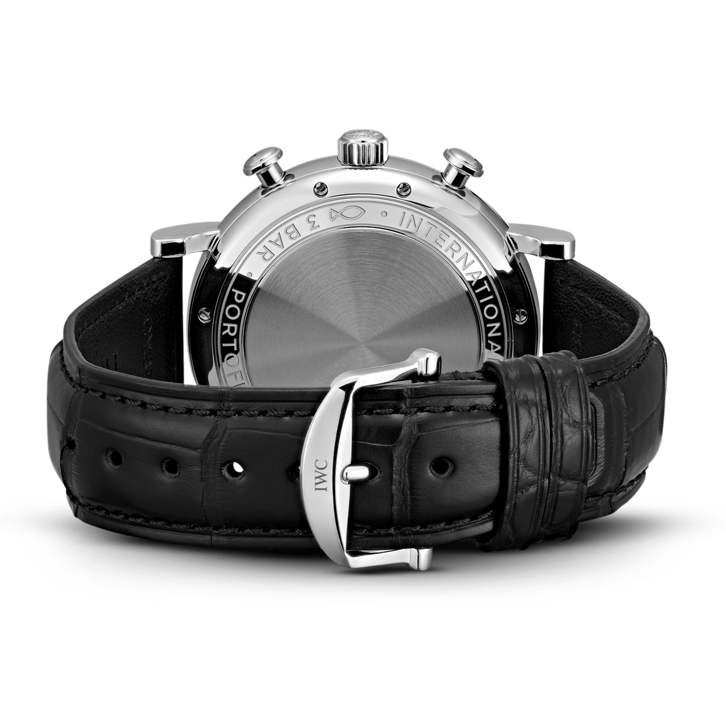  Shop Authentic IWC Portofino Chronograph Black Dial Black Leather Strap Watch for Men - IW391029 - Luxxuri