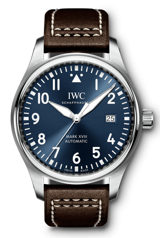  Shop Authentic IWC Pilot's Mark XVIII Le Petit Prince Blue Dial Brown Leather Strap Watch for Men - IW327004 - Luxxuri