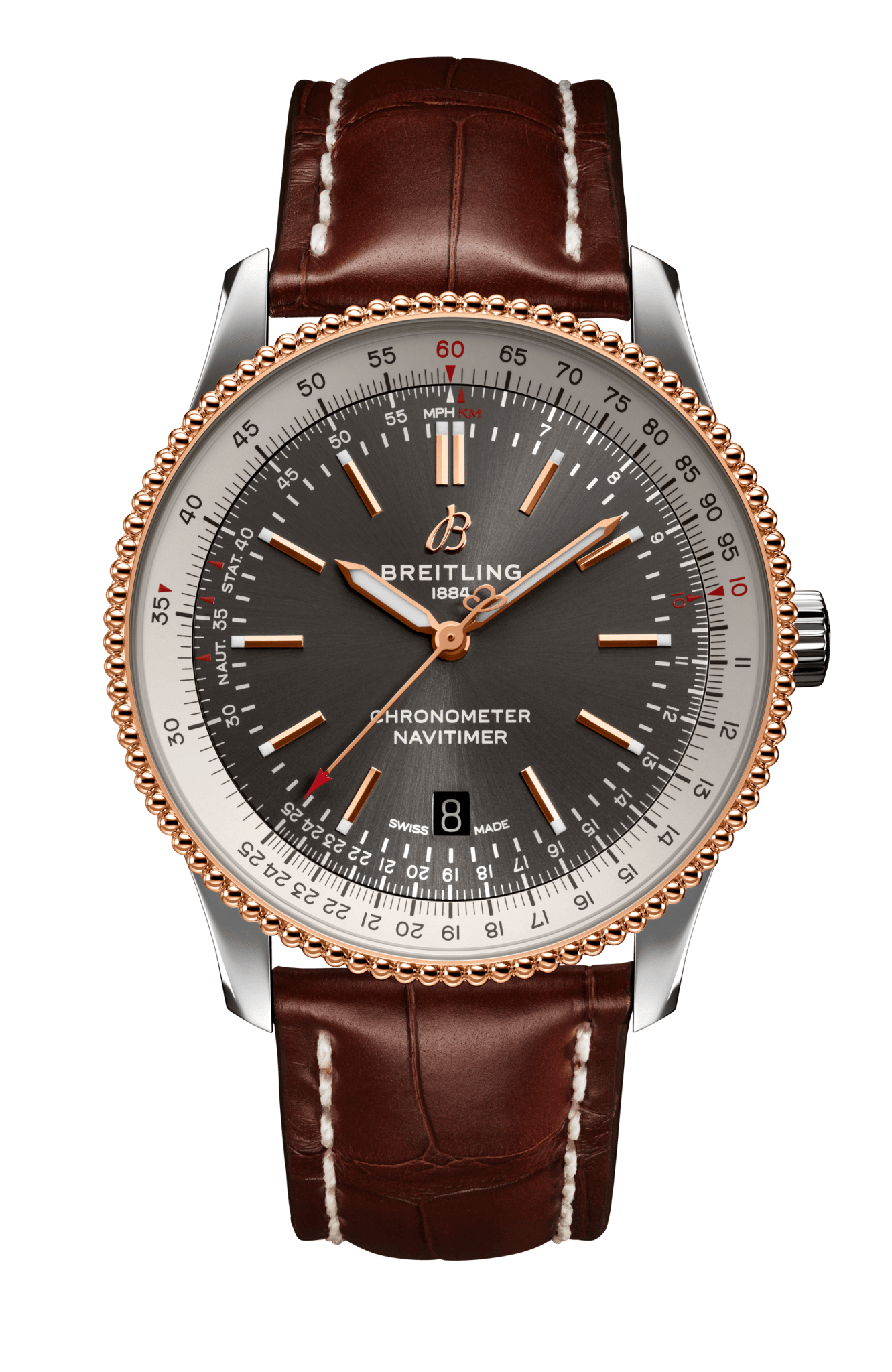 Shop Authentic Breitling Navitimer 1 Automatic 41mm Black Dial Brown Leather Strap Mens Watch - U17326211M1P1 - Luxxuri