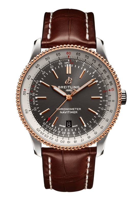 Shop Authentic Breitling Navitimer 1 Automatic 41mm Black Dial Brown Leather Strap Mens Watch - U17326211M1P1 - Luxxuri