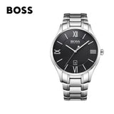  Shop Authentic Hugo Boss Governer Black Dial Silver Steel Strap Watch for Men - 1513488 - Luxxuri