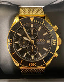  Shop Authentic Hugo Boss Ocean Edition Black Dial Gold Mesh Bracelet Watch for Men - 1513703 - Luxxuri