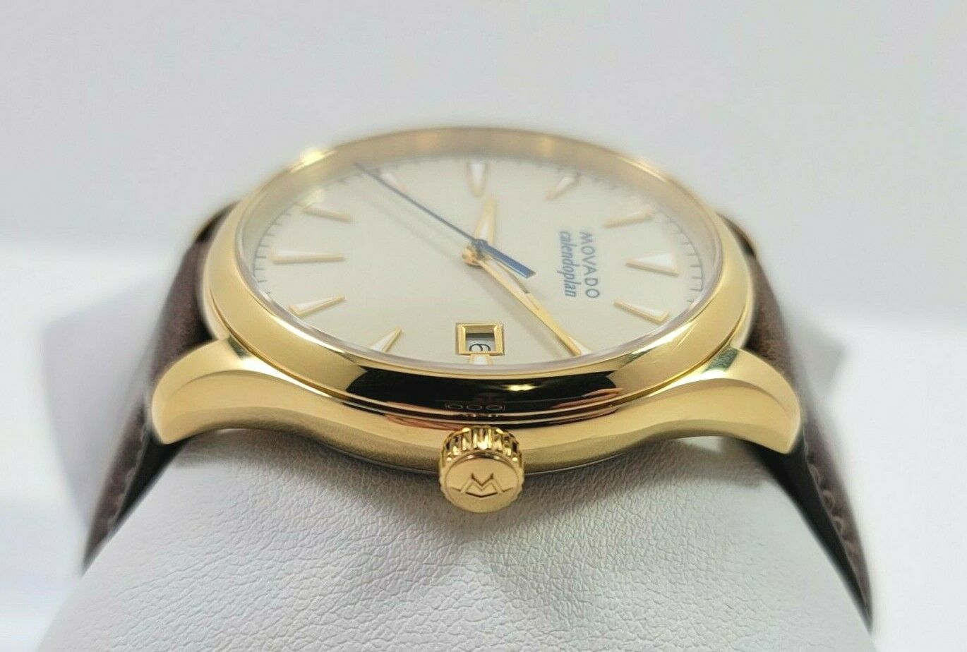  Shop Authentic Movado Heritage Calendoplan Beige Dial Brown Leather Strap Watch for Men - 3650003 - Luxxuri