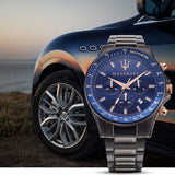  Shop Authentic Maserati SFIDA Chronograph Blue Dial Grey Steel Strap Watch For Men - R8873640001 - Luxxuri