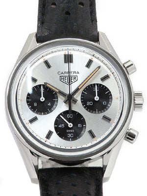 Shop Authentic Tag Heuer Carrera Chronograph 60th Anniversary Silver Dial Black Leather Strap Watch for Men - CBK221H.FC8317 - Luxxuri