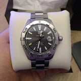  Shop Authentic Tag Heuer Aquaracer Calibre 5 Grey Dial Silver Steel Strap Watch for Men - WBD2113.BA0928 - Luxxuri