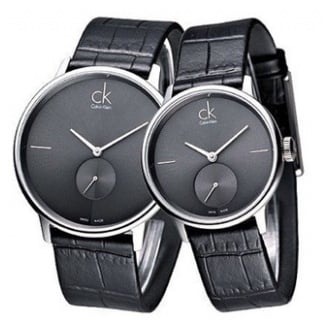  Shop Authentic Calvin Klein Accent Black Dial Black Leather Strap Watch for Women - K2Y231C3 - Luxxuri
