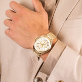  Shop Authentic Armani Exchange Drexler Chronograph Gold Dial Gold Steel Strap Watch For Men - AX2602 - Luxxuri