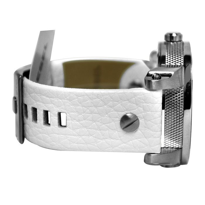  Shop Authentic Diesel Badass Chronograph White Dial White Leather Strap Watch For Men - DZ7265 - Luxxuri