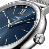  Shop Authentic IWC Portofino Automatic Blue Dial Silver Mesh Bracelet Watch for Women - IW357404 - Luxxuri
