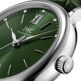  Shop Authentic IWC Portofino Automatic Green Dial Green Leather Strap Watch for Women - IW357405 - Luxxuri