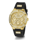  Shop Authentic Guess Duchess Crystals Gold Dial Black Silicon Strap Watch For Women - GW0619L2 - Luxxuri