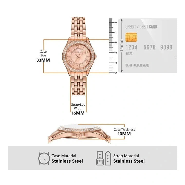  Shop Authentic Michael Kors Harlowe Three-Hand Rose Gold Dial Rose Gold Steel Strap Watch for Women - MK4845 - Luxxuri