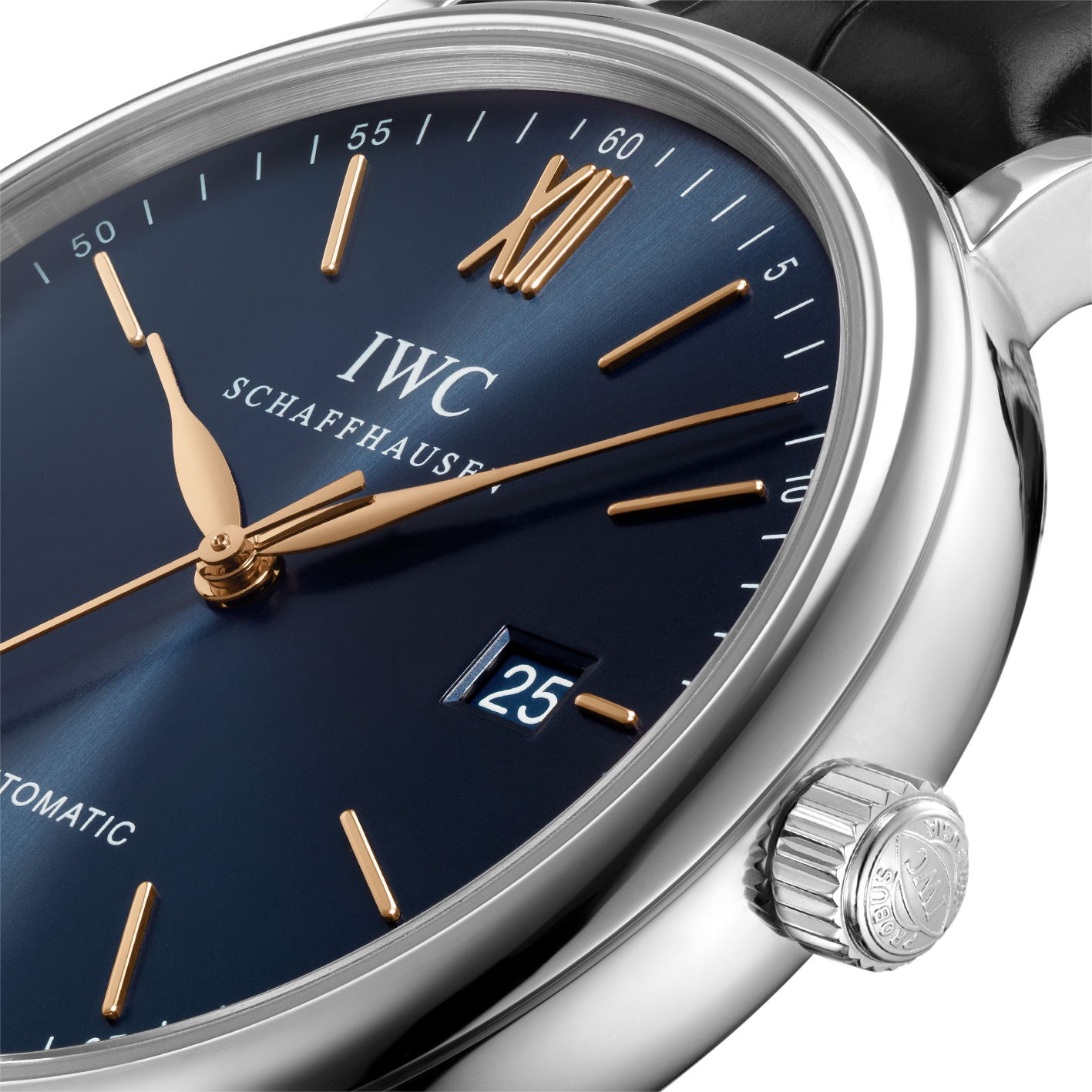  Shop Authentic IWC Portofino Automatic Blue Dial Black Leather Strap Watch for Men - IW356523 - Luxxuri