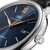  Shop Authentic IWC Portofino Automatic Blue Dial Black Leather Strap Watch for Men - IW356523 - Luxxuri