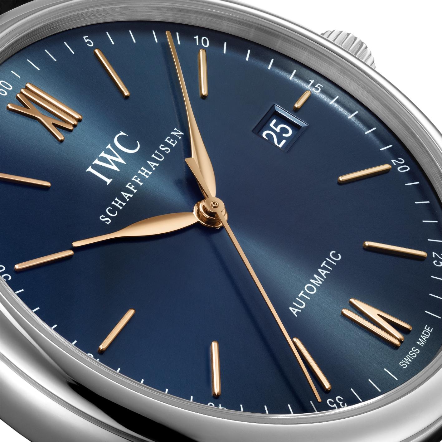  Shop Authentic IWC Portofino Automatic Blue Dial Black Leather Strap Watch for Men - IW356523 - Luxxuri