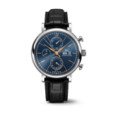  Shop Authentic IWC Portofino Chronograph Blue Dial Black Leather Strap Watch for Men - IW391036 - Luxxuri