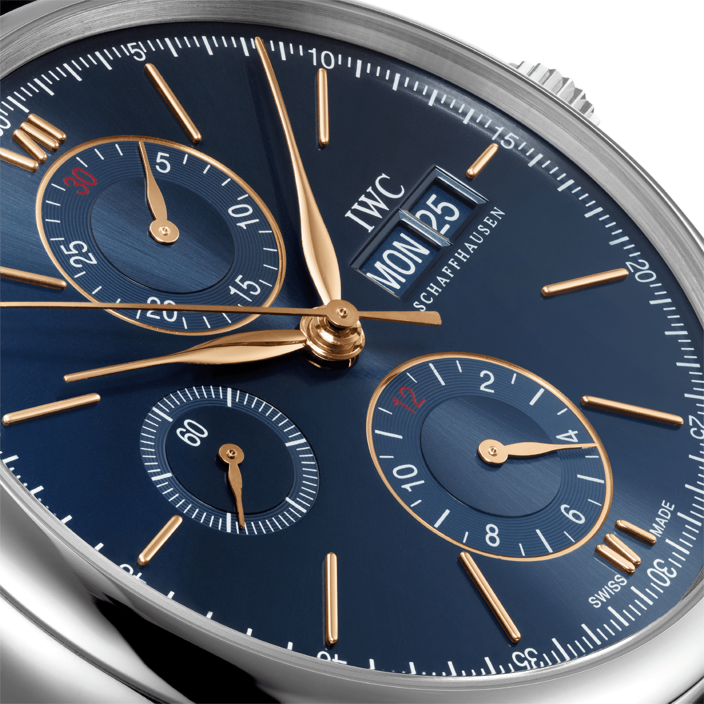  Shop Authentic IWC Portofino Chronograph Blue Dial Black Leather Strap Watch for Men - IW391036 - Luxxuri