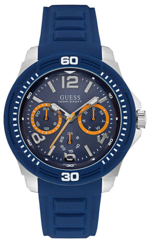  Shop Authentic Guess Trade Blue Dial Blue Silicone Strap Watch for Men - W0967G2 - Luxxuri