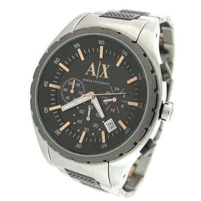  Shop Authentic Armani Exchange Chronograph Black Dial Silver Steel Strap Watch For Men - AX1093 - Luxxuri