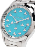  Shop Authentic Gucci G Timeless Quartz Turquoise Dial Silver Steel Strap Unisex Watch - YA1265044 - Luxxuri