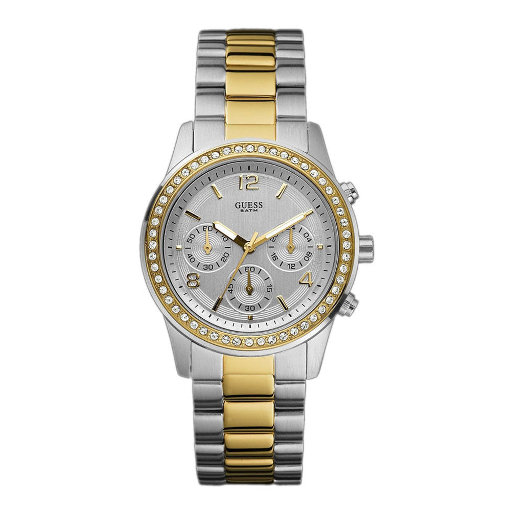  Shop Authentic Guess Mini Spectrum Analog Silver Dial Two Tone Steel Strap Watch For Women - W0122L2 - Luxxuri