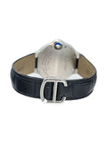  Shop Authentic Cartier Ballon Bleu De Cartier Silver Dial Black Leather Strap Watch for Women - WSBB0034 - Luxxuri
