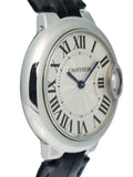  Shop Authentic Cartier Ballon Bleu De Cartier Silver Dial Black Leather Strap Watch for Women - WSBB0034 - Luxxuri