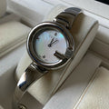  Shop Authentic Gucci Guccissima Diamonds Mother of Pearl Dial Silver Steel Strap Watch For Women - YA134303 - Luxxuri