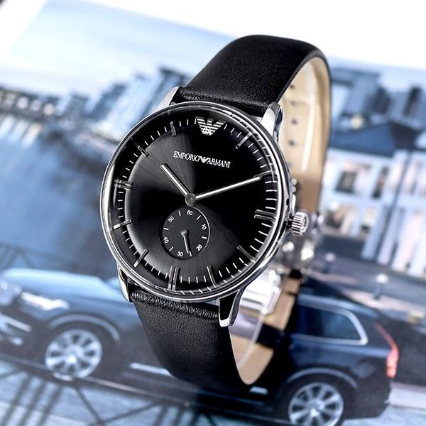  Shop Authentic Emporio Armani Gianni Quartz Black Dial Black Leather Strap Watch For Men - AR0382 - Luxxuri