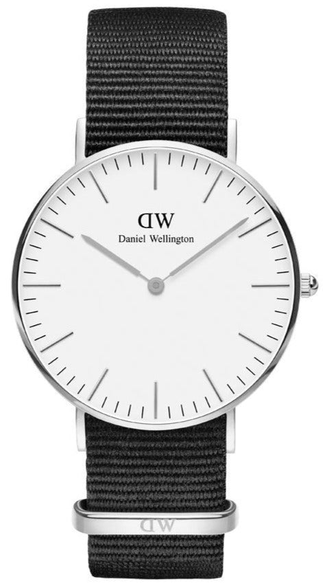  Shop Authentic Daniel Wellington Classic Cornwall White Dial Black Nylon Strap Watch For Men - DW00100260 - Luxxuri