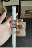  Shop Authentic Burberry The City Diamonds White Dial White Leather Strap Watch for Women - BU9130 - Luxxuri