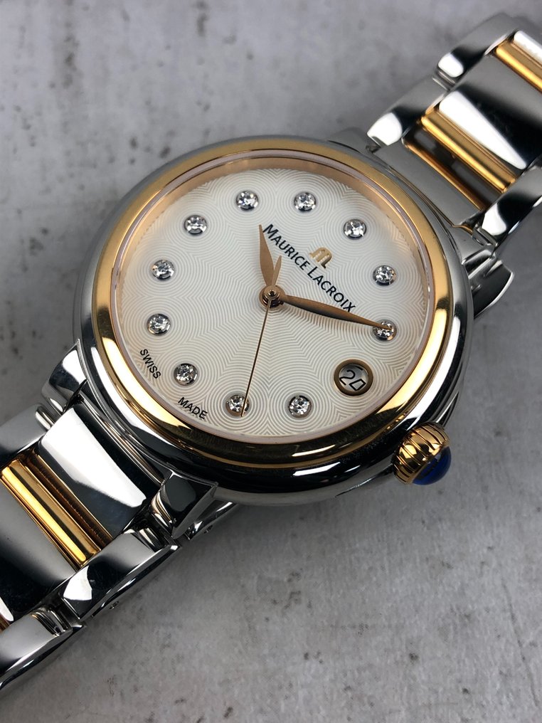  Shop Authentic Maurice Lacroix Fiaba Mother of Pearl Dial Two Tone Steel Strap Watch for Women - FA1007-PVP13-170-1 - Luxxuri