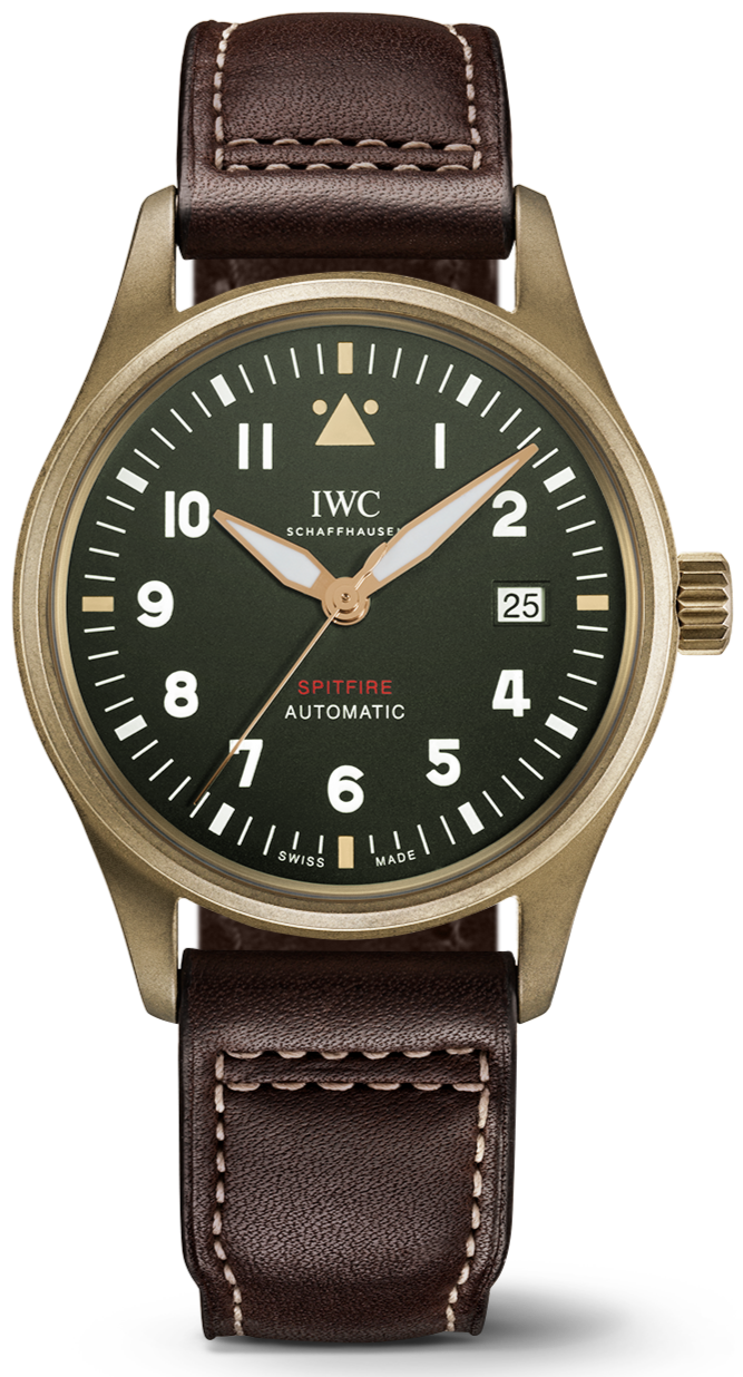  Shop Authentic IWC Pilot's Watch Automatic Spitfire Green Dial Brown Leather Strap Watch for Men - IW326802 - Luxxuri