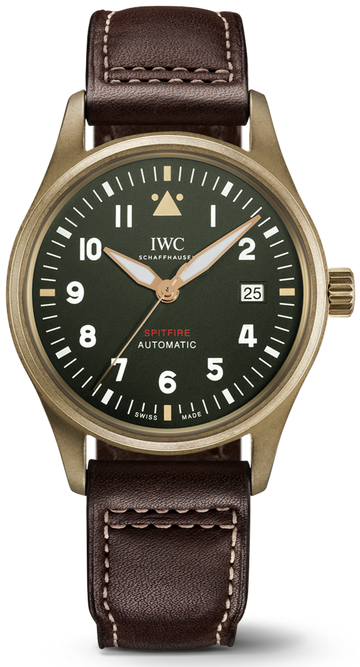  Shop Authentic IWC Pilot's Watch Automatic Spitfire Green Dial Brown Leather Strap Watch for Men - IW326802 - Luxxuri