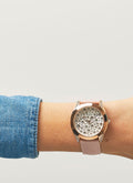  Shop Authentic Guess Wonderlust Beige Dial Pink Leather Strap Watch for Women - W1065L1 - Luxxuri