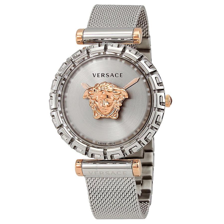  Shop Authentic Versace Palazzo Empire Silver Dial Silver Mesh Bracelet Watch for Women - VEDV00419 - Luxxuri