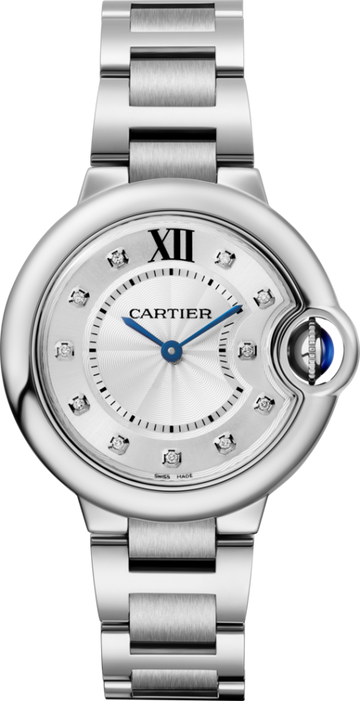  Shop Authentic Cartier Ballon Bleu De Cartier Diamonds Silver Dial Silver Steel Strap Watch for Women - W4BB0022 - Luxxuri